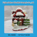 Decorative ceramic christmas house with led,ceramic flower pot